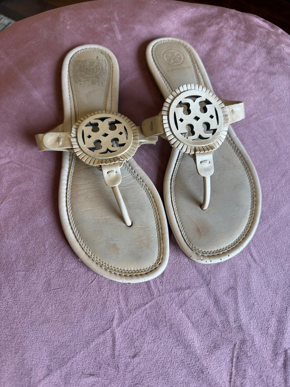 Tory Burch Gold leather sandals size 8